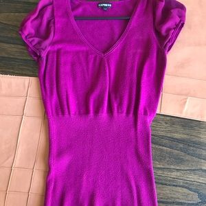 Fuscia short sleeve express sweater